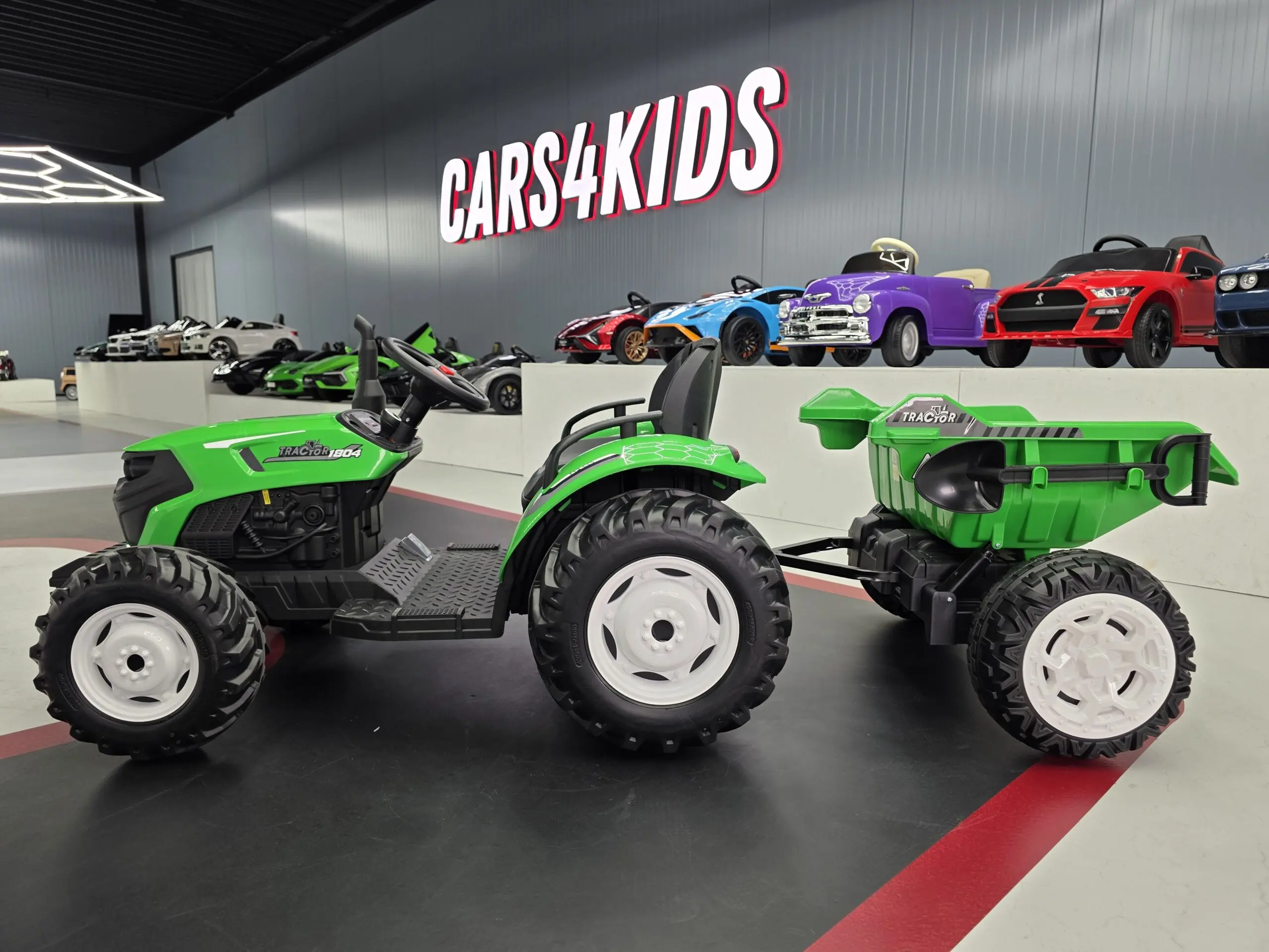 Kindertractor 24V met aanhanger groen - Afbeelding 2