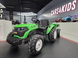 Kindertractor 24V met aanhanger groen