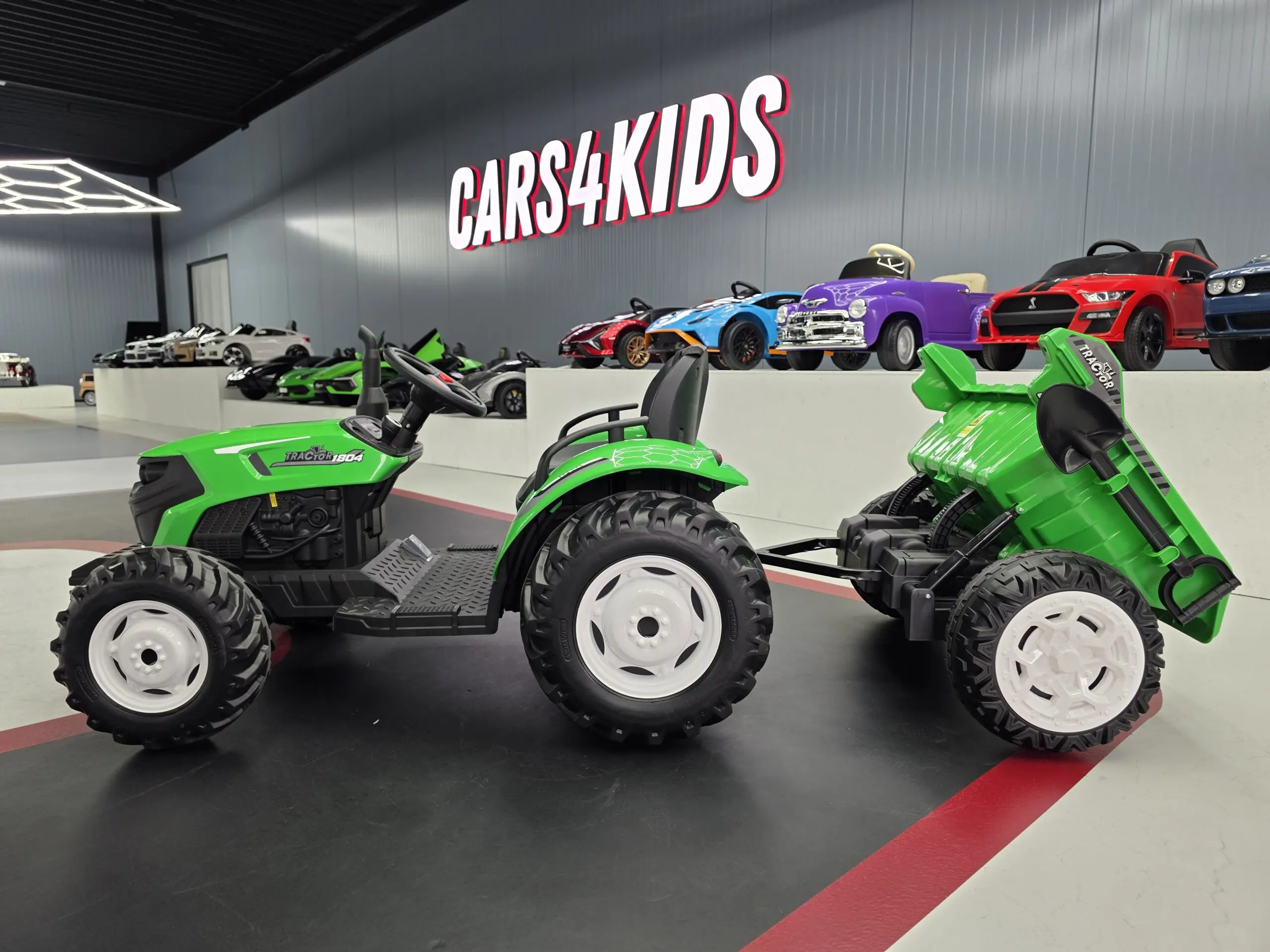 Kindertractor 24V met aanhanger groen - Afbeelding 3