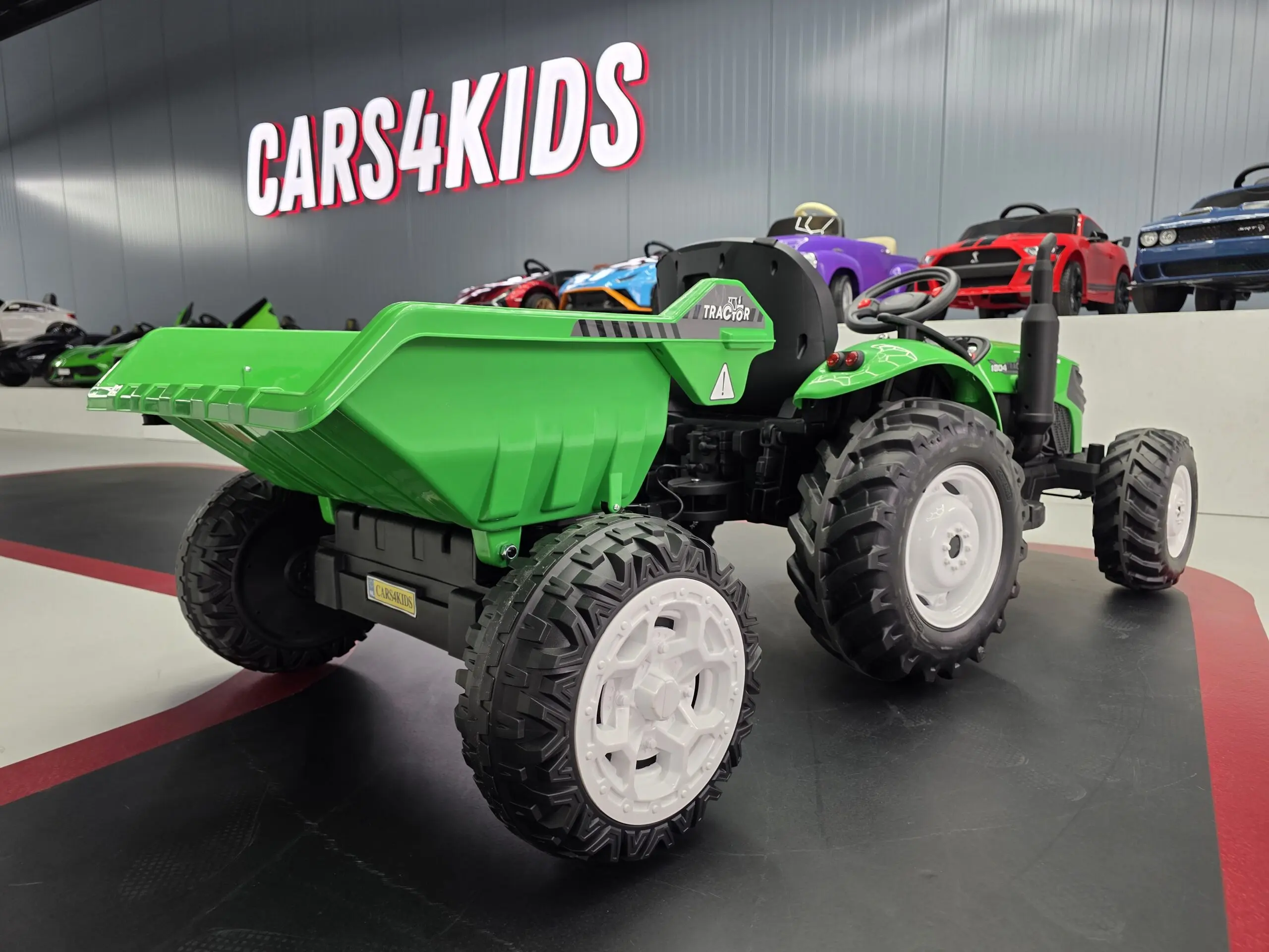 Kindertractor 24V met aanhanger groen - Afbeelding 4